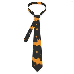 Bow Ties Halloween Bat Tie Orange Dots Print Wedding Neck Men Classic Casual NecTie Accessories Hoge kwaliteit Grafische kraag