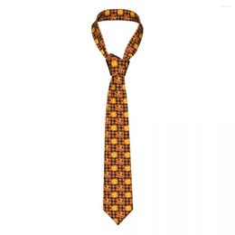 Bow Ties Halloween Plaid Pumpkin Patroon Ntralte mannen Women Polyester 8 cm Neck Tie voor slanke klassieke dagelijkse slijtage Cravat Cosplay Props