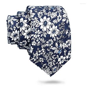 Cravates Hawson Slim Skinny Cravate pour hommes Motif floral Coton Mens Suite Cravate dans la boîte-cadeau Chemise Cravat