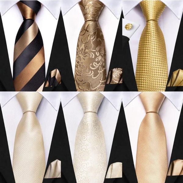 Pajaritas Hi-Tie Boys Girls Champagne Corbata sólida para niños Handky Niño Seda Corbata 120 cm de largo 6 cm de ancho Estudiante Uniforme para niños