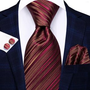 Bow Ties Hi-Tie Burgundy Striped Men's Men's 8.5 cm Jacquard Coldie Accessoires Portez quotidien