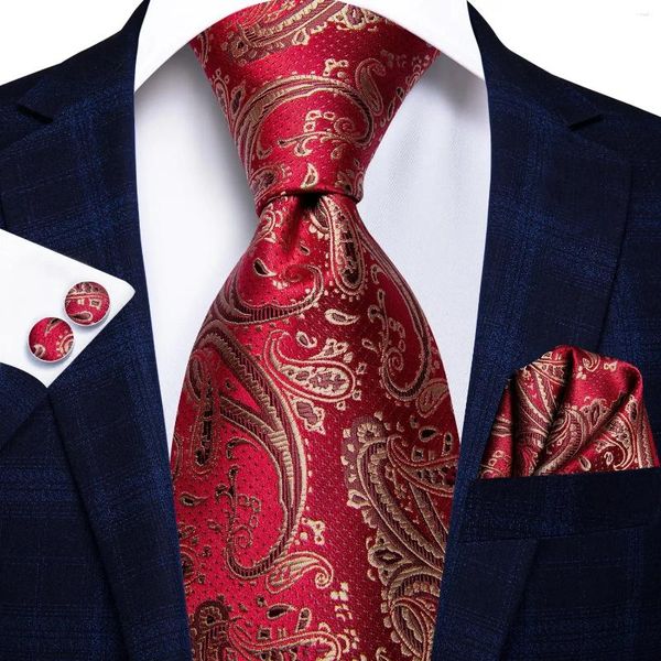 Bow Linds Hi-Tie Fashion Mens Paisley Elegant Tie Set Jacquard Woven Corbita Hanky Gosinks para boda Regalos de negocios de negocios