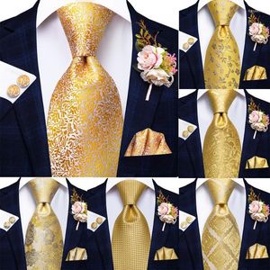 Noeuds papillon Hi-Tie luxe jaune Floral soie mariage cravate pour hommes mode hommes cravate Hanky boutons de manchette cadeau ensemble affaires fête goutte