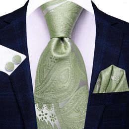 Bow Linds Hi-Tie Paisley Green Men's Solid 8.5cm Jacquard Accesorios Corbalo de Jacquard Diario Diario de la fiesta de bodas Cravat Regalo 3 PCS Set