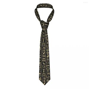 Noeuds papillon Hiéroglyphes Cravates Hommes Femmes Mince 8 Cm Cravate Égyptienne Étroite Pour Costumes Accessoires Cravate Cadeau De Mariage