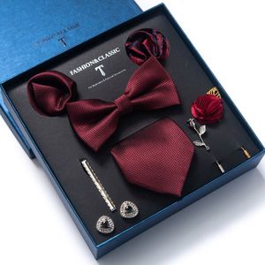 Noeuds papillon haut de gamme bureau de mariage fête d'affaires festival hommes cravate carré 8 pièces coffret cadeau ensemble petit ami cravate cadeau 230727