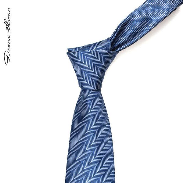 Pajaritas de alta calidad 2023 diseñador de moda Retro azul blanco patrón de onda 8cm para hombres corbata traje Formal de negocios con caja de regalo