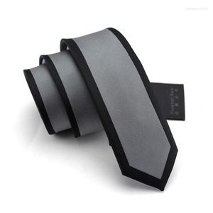 Boogbladen van hoge kwaliteit merk mannen 5,5 cm slanke Koreaanse stijl nek voor stropdas bruiloft grijs zwart geschenkdoos