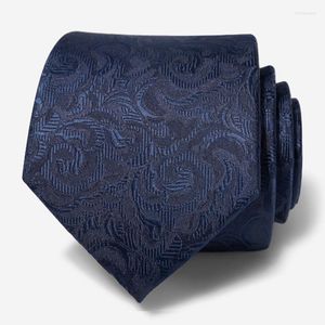 BOEK TIES HOGE KWALITEIT Designer Brand Fashion Marine Blue 8 cm brede Paisley NecTie For Men Business Formal Suit Gentlman Gift Box