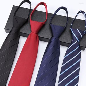 Cravates d'arc de haute qualité Designer Fashion 8 cm de large fermeture à glissière rayée pour hommes d'affaires costume formel cravate avec boîte-cadeau