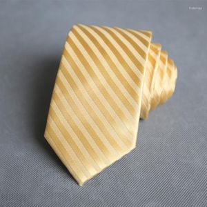 Cravates d'arc de haute qualité Gold Cravate pour hommes 7 cm Travail d'affaires Cravate de mariage Gentelman rayé avec boîte-cadeau Fred22