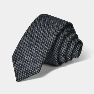 Cravates d'arc de haute qualité de luxe pour hommes cravate en laine 5.5cm mode étroite coupe ajustée affaires décontracté couleur unie cadeau à rayures foncées