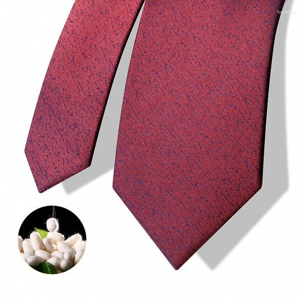 Coritos de reverencia de vino de alta calidad Red Red 7 cm de ancho de seda de ancho para hombres Traje de moda de moda de boda de diseñador