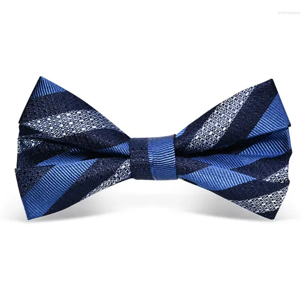 Bow Ties de haute qualité Banquet de soie mariage Blue Stripe Stripe Red Black Fashion Men's Cost Shirt