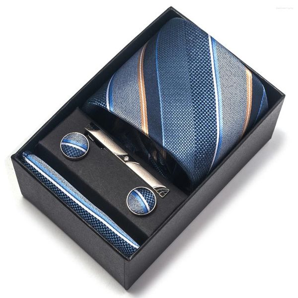 Caja de regalos de referencia de reverso de la marca Tada Gurflink Set para hombres Accesorios para el traje del traje de la necio Gravatas de boda