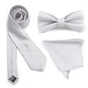 Bow Ties Hooyi 2022 Nek Tie Set Fashion voor mannen Bowtie Hankerchief Pocket Square 10 Colors