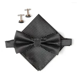 Bow Ties Hooyi 2024 Tie pour hommes Set Bowties Boucons de manchette