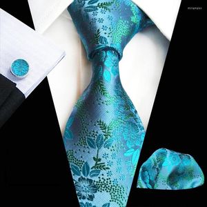 Noeuds papillon HOOYI hommes pour hommes ensemble de cravate poche fleur mouchoir boutons de manchette cravate mariage noël accessoires de mode
