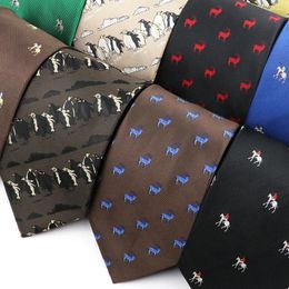 Bow Ties Horseback Modèle Coldages Brown Polyester For Men Marriding Business Party Wear Shirt Cost Accessoires Cadeaux