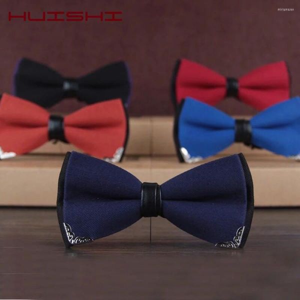 Nœuds papillon Huishi Boutique de luxe Mode Métal pour hommes Bowtie Femmes Fête de mariage Papillon Bowties Gravata Slim Bleu Bourgogne