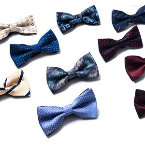 Strikbladen Huishi vele kleuren striken Cravat for Man Wine Red Blue Tie Polyester Butterfly Brands Wedding Party Bowknot