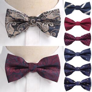 Noeuds papillon Jacquard Hommes Bowtie Microfibre Bowknot Tissé Dot Checked Stripped Tie Butterfly Wedding Dress Mens Formal Dog ButterflyBow