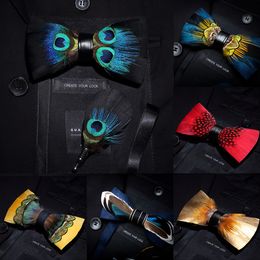 Strikjes KAMBERFT Merk Mannen Bowtie Broche Set Veer Stijl Lederen Stropdas Verstelbare Formele Wedding Party Gift 230718