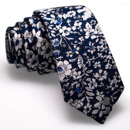 Noeuds papillon KAMBERFT Floral pour hommes classique coloré coton cravate hommes 6cm mince cou maigre cravate fête de mariage