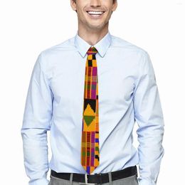 Pajaritas Kente Tribal Africano Corbata Retro Impresión Cuello de boda Novedad Casual para hombres Mujeres Patrón Collar Corbata Regalo