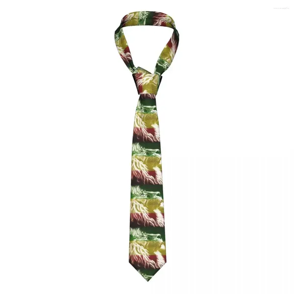 Pajaritas Rey de Judá Rastafari Rasta León Cuello Personalizado Seda Jamaica Bandera Jamaica Orgulloso Corbata para Oficina Cravat