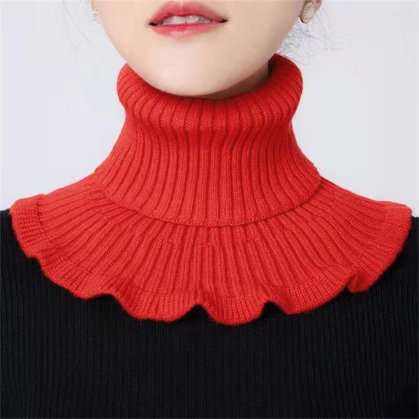 Pañuelos de lazo de punto para mujer y hombre, bufanda de cuello falso, cuello alto, falso desmontable, cálido, grueso, a prueba de viento