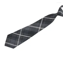 Pajaritas coreanas japonesas universitarias moda gris a cuadros preatado cuello corbata jk niña uniforme escolar corbata estudiante pajarita corbata