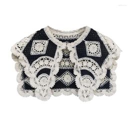 Noeuds papillon Style coréen Woamn faux col épaule Wrap Vintage femmes colliers détachables collier châle broderie faux