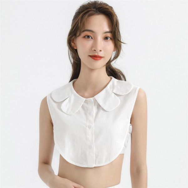 Noeuds papillon Dames Chemise Blanc Revers Faux Colliers Pour Femmes Cravates Amovibles Col Décoratif Blouse Tops Décor