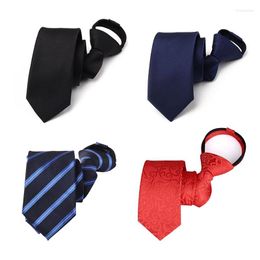 BOEK TIES LAZY TIE HENS ZAKELIJKE ZAKELIJKE CASUAL ZAPPER ROOD ZWART STRIPED IS ZEER GEMAKKELIJK TE GEBRUIKEN