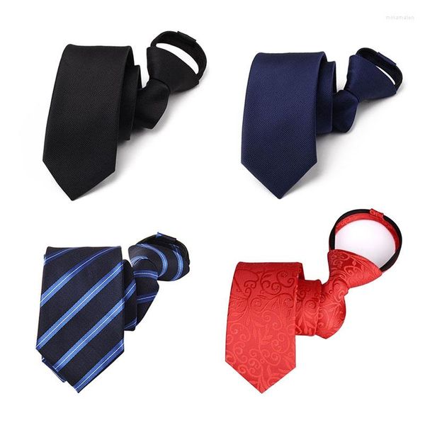 Pajaritas Lazy Tie Hombres Negocios Casual Cremallera Rojo Negro Rayas Es muy fácil de usar 4 Solo se vende por 10.99 Se puede usar para niños