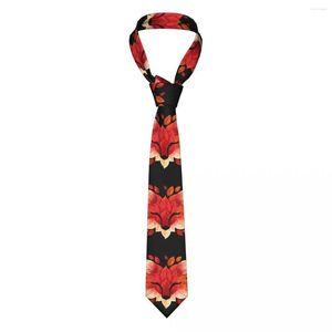 Noeuds papillon feuilles automne rouge cravates hommes femmes polyester 8 cm animaux cou artistique soie chemise étroite accessoires cravate mariage