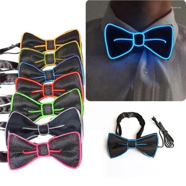 Pajaritas Led Light Up Mens Tie Necktie Luminous Flashing para Dance Party Christmas Evening Club Decoración B6f2 Fred22