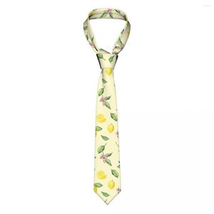 Noeuds Papillon Citron Fruit Fleur Jaune Cravates Unisexe Polyester 8 Cm Cravate Pour Hommes Mince Costumes Étroits Accessoires Cravat Mariage Affaires