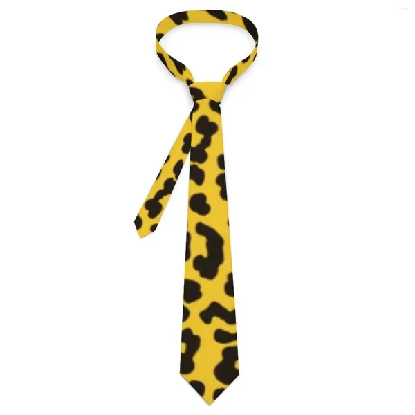 Pajaritas Leopardo Estampado Corbata Estilo 80s Neón Cuello personalizado Cuello clásico elegante para hombres Accesorios de corbata de ocio