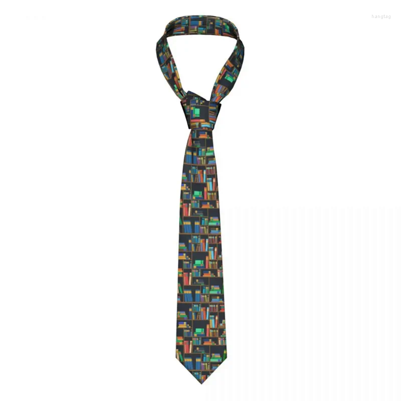 Cravates d'arc Bibliothèque Livre Cravate Hommes Femmes Casual Polyester 8 Cm Cravate À Col Étroit Pour Costumes Accessoires Cravat Party