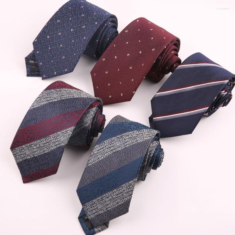 Bow Ties Linbaiway markası 7cm Kravatlar Erkek Çizgili Sıska Boyun Kadın Beyler Polyester Cravat Corbatas Özel Logo