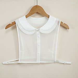 Noeuds papillon Linbaiway mode bouton blanc faux col pour femmes chemise chemisier détachable faux haut pull décor