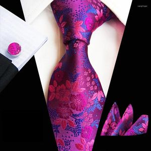 Bow Ties Loldeal Treepce Set Paisley Fashion Business Men's Tie comprend des boutons de manchette