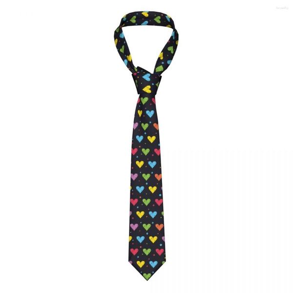 Noeuds Papillon Thème Amour Coeurs Colorés Cravates Hommes Femmes Polyester 8 Cm Cravate Pour Hommes Mode Chemise Large Accessoires Cravat Cosplay