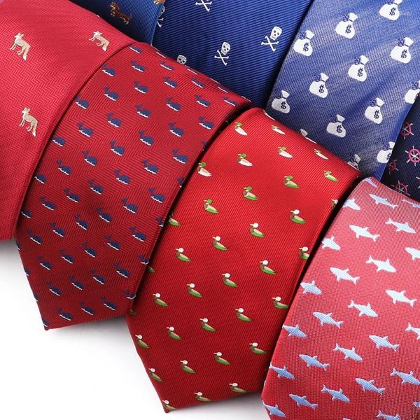 Pajaritas Corbata de poliéster encantadora Corbata con patrón de ballena pequeña azul para hombres Fiesta de bodas Ropa diaria Camisa Traje Accesorios de decoración Regalos