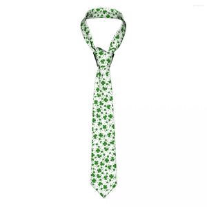 Pajaritas Lucky Green Clover Trébol Corbata Hombres Mujeres Flaco Poliéster 8 Cm Ancho Irlandés Día de San Patricio Corbata Diario Gravatas Boda