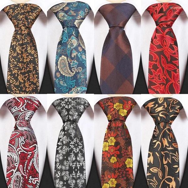 Bow Ties Luxury 7cm pour hommes Neck couche Floral Dot Paisley Cravate Homme Gift for Men Wedding Business Party