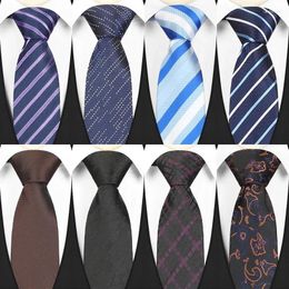 Bow Ties Luxury 8cm 3,15 "Tie masculine Classic Jacquard Woven Cravatta Flaid Striped Plaid Neckties Business Cou