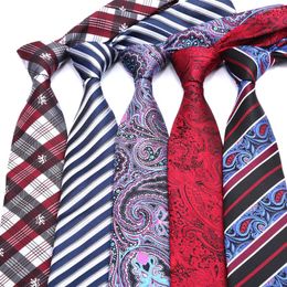 Bow Ties Luxury 8cm Men's Classic Tie Cravatta Vintage Jacquard Woven Striped Paisley Floral Neckties Business Neck Party Party